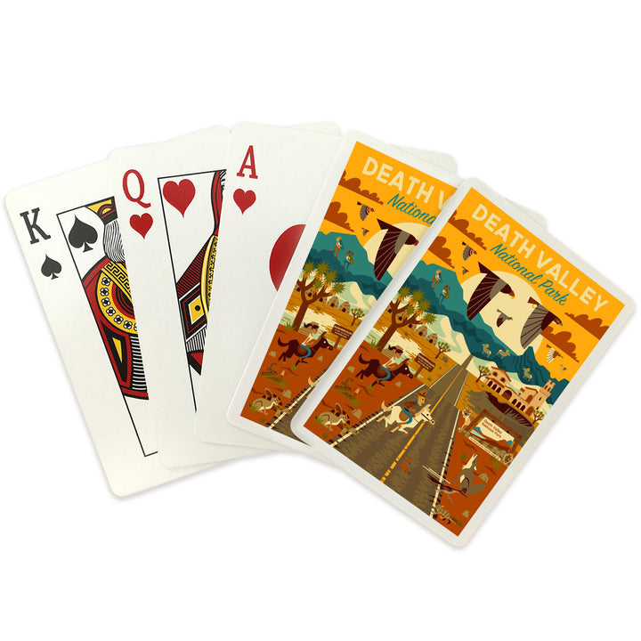 Playing Cards, Death Valley National Park, California, Geometric National Park Series, 52 Card Deck with Jokers in Box, Unique Art