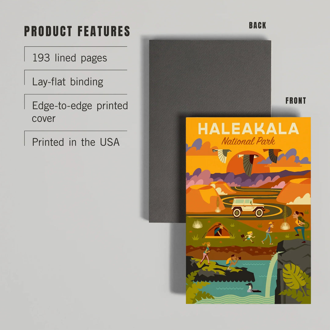 Lined 6x9 Journal, Haleakalā National Park, Hawaii, Geometric National Park Series, Lay Flat, 193 Pages, FSC paper
