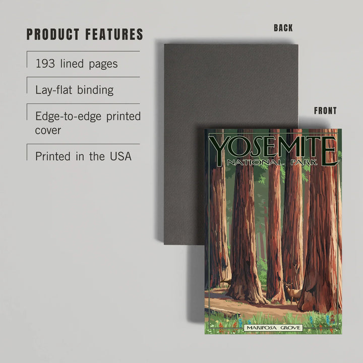 Lined 6x9 Journal, Yosemite National Park, California, Mariposa Grove, Lay Flat, 193 Pages, FSC paper