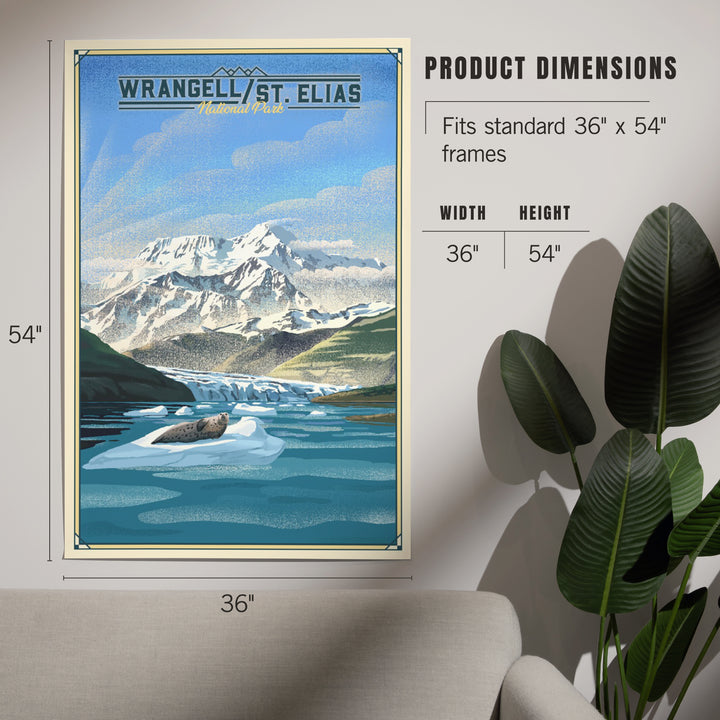 Wrangell-St Elias National Park and Preserve, Alaska, Lithograph, Art & Giclee Prints