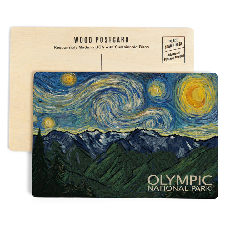 Olympic National Park, Washington, Starry Night, Wood Sign and Postcards