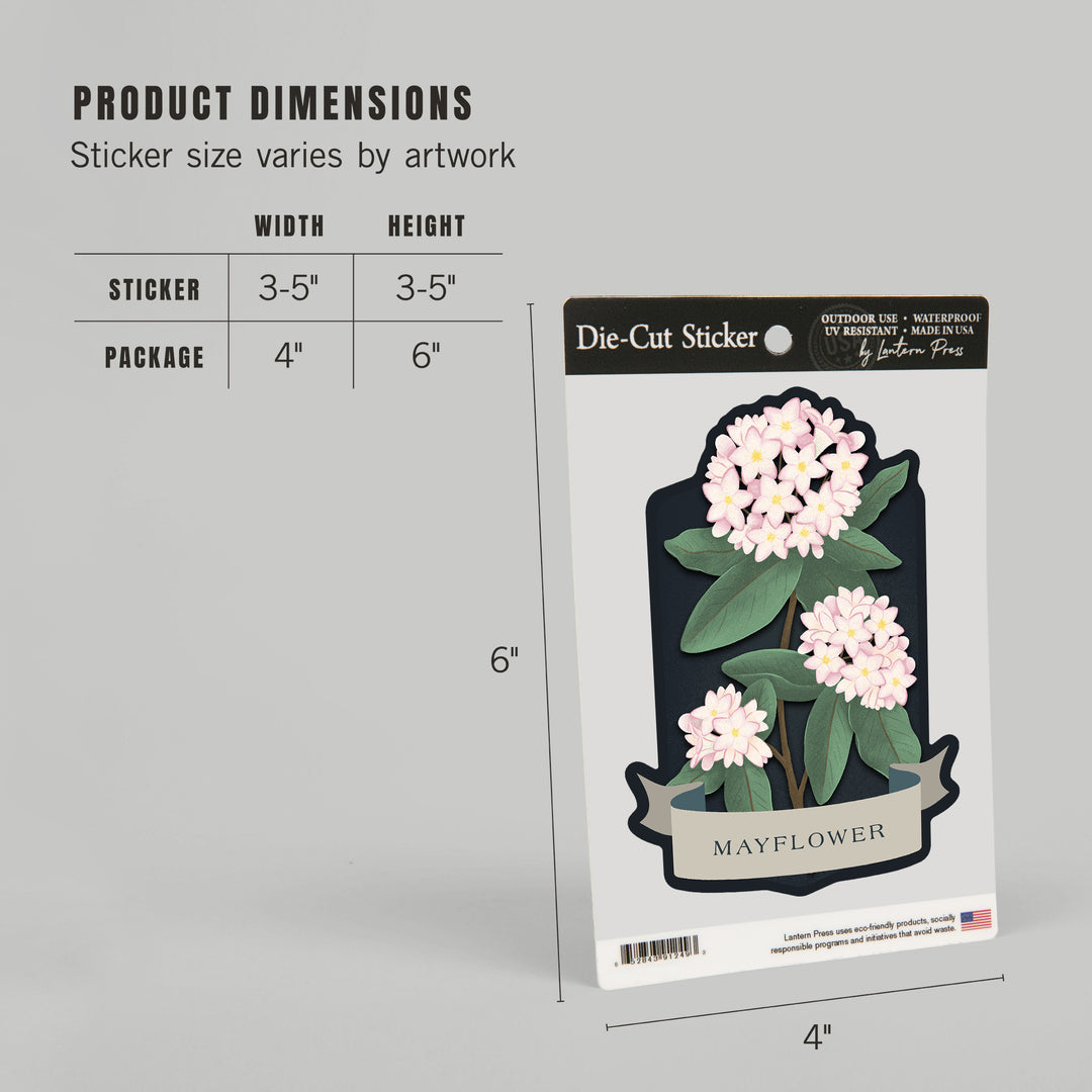 Vintage Flora Noir, Mayflower, Vinyl Sticker