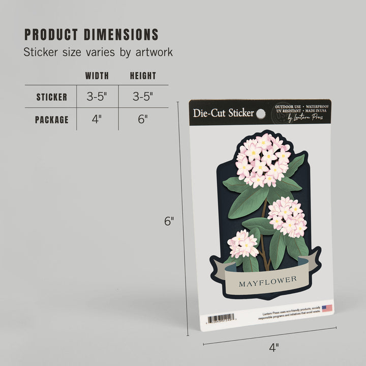 Vintage Flora Noir, Mayflower, Vinyl Sticker