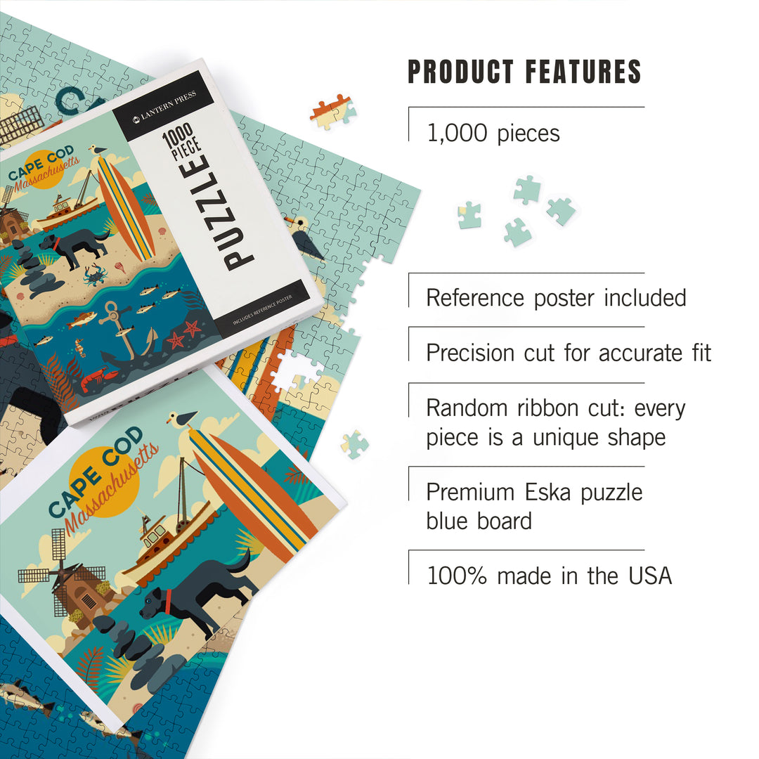 Cape Cod, Massachusetts, Beach Geometric, 1000 Piece Jigsaw Puzzle