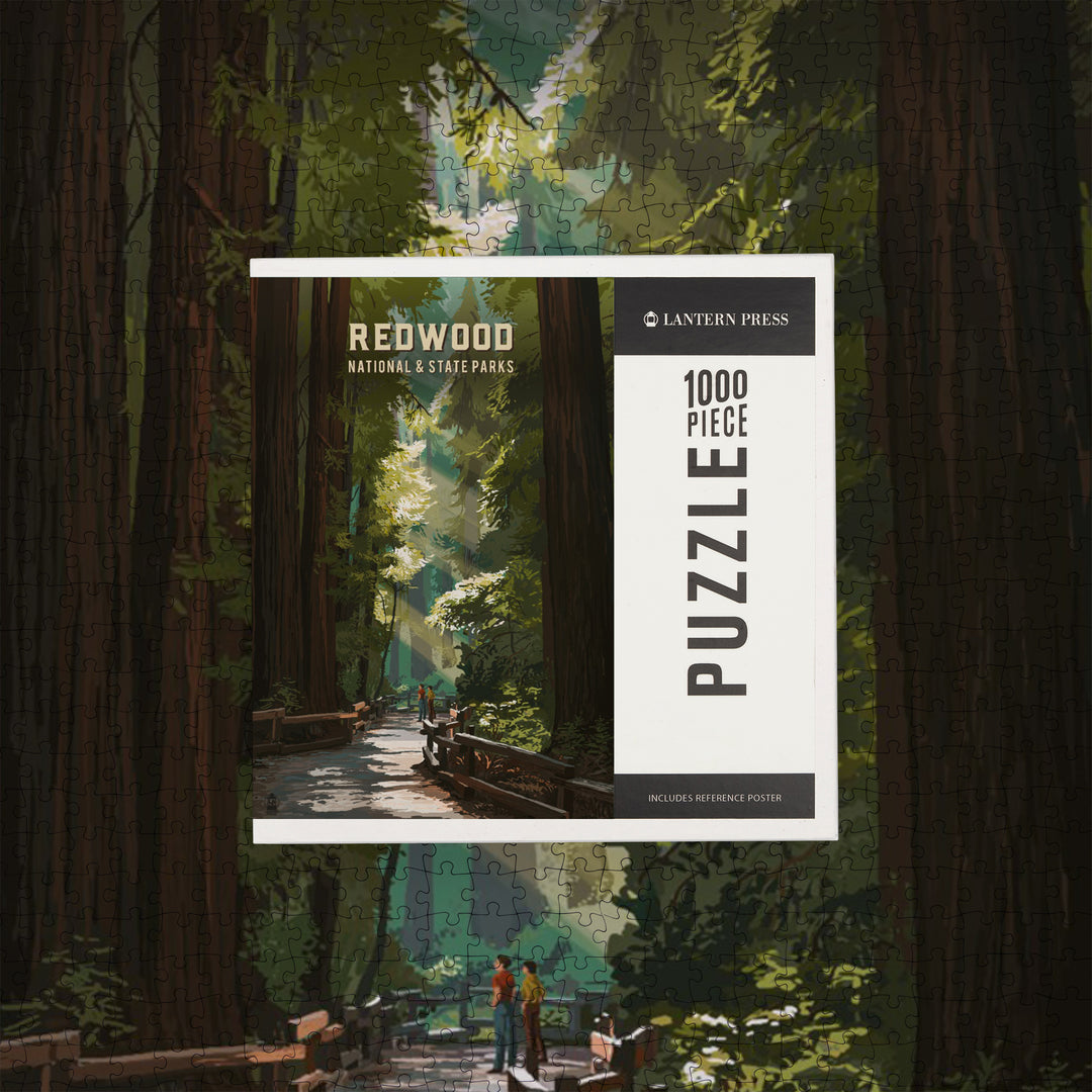 Redwood National and State Parks, California, Painterly National Park Series, Jigsaw Puzzle