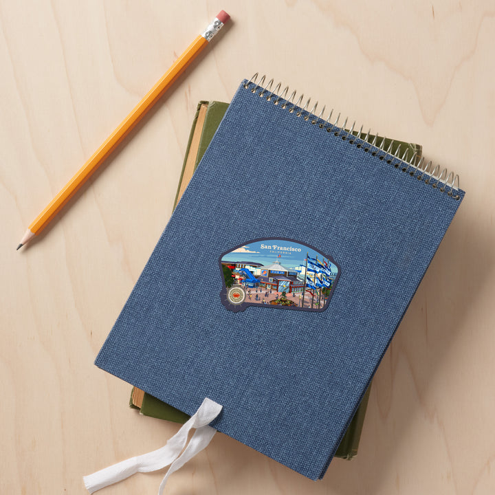 San Francisco, California, Painterly, Fisherman's Wharf, Vinyl Sticker