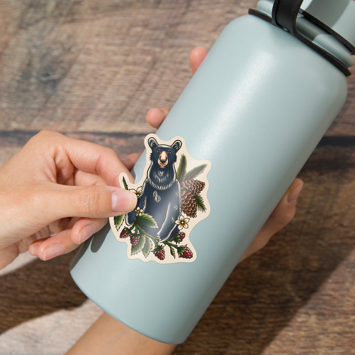 American Traditional, Black Bear, Vinyl Sticker