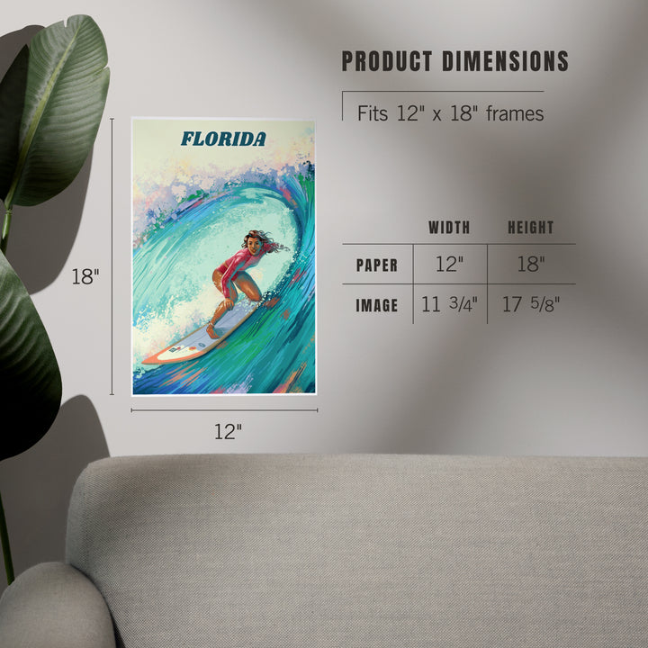 Florida, Vitamin Sea, Coastal Series, Surfer Girl, Art & Giclee Prints - Lantern Press