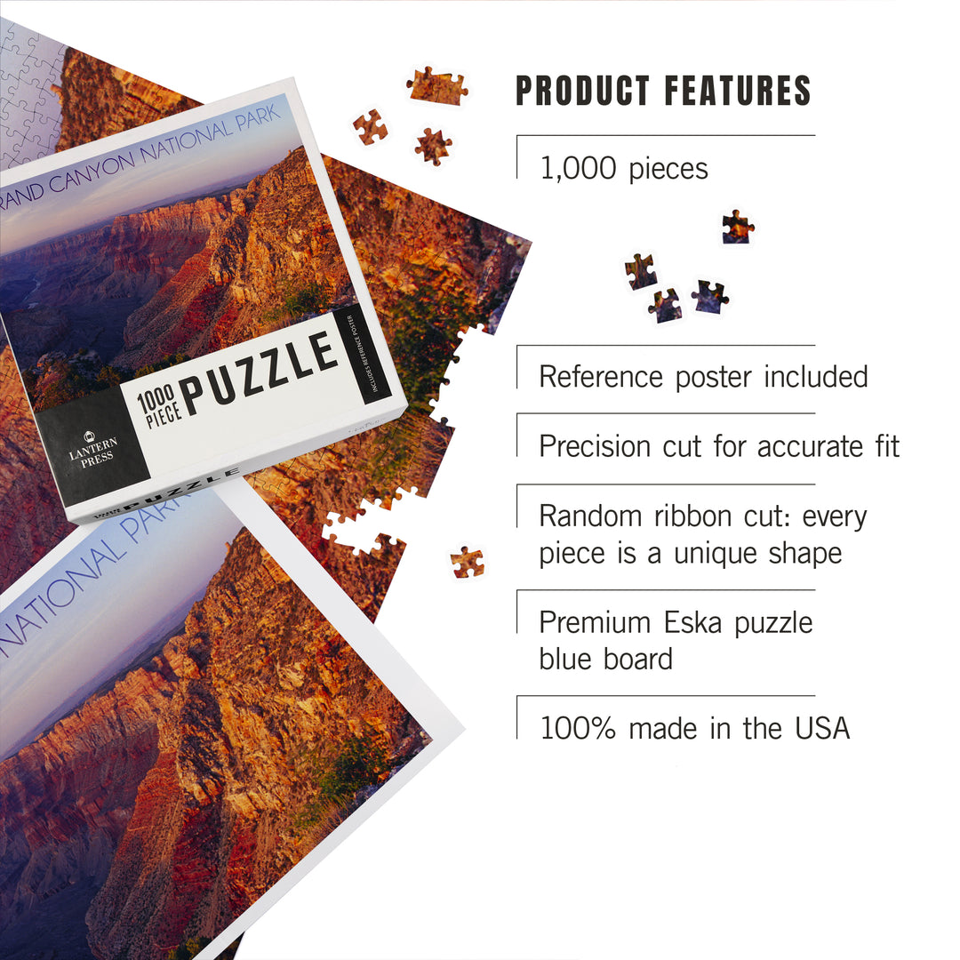 Grand Canyon National Park, Arizona, Watchtower and River at Sunset, 1000 Piece Jigsaw Puzzle