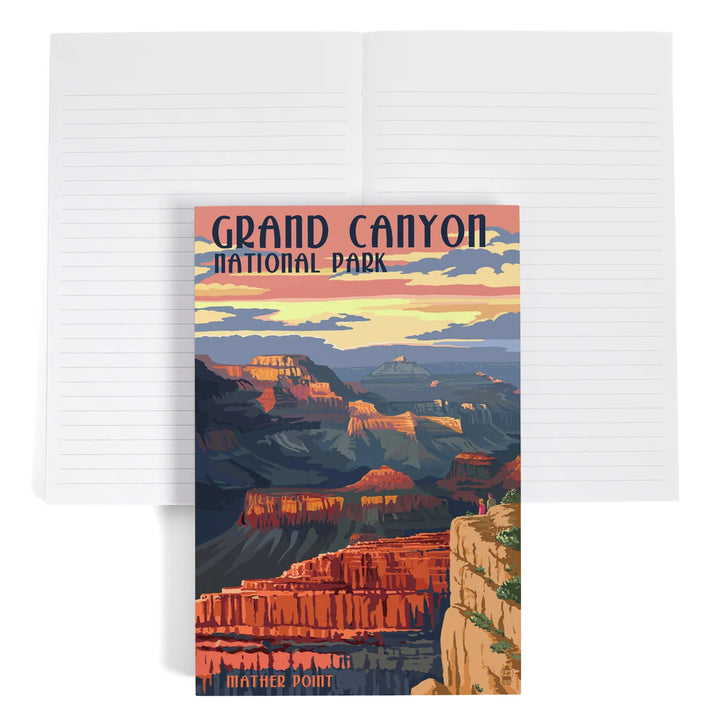Lined 6x9 Journal, Grand Canyon National Park, Arizona, Mather Point, Lay Flat, 193 Pages, FSC paper