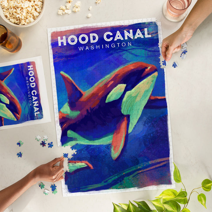 Hood Canal, Washington, Vivid, Orca, Jigsaw Puzzle