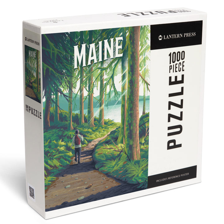 Maine, Walk In The Woods, Day Hike, 1000 Piece Jigsaw Puzzle
