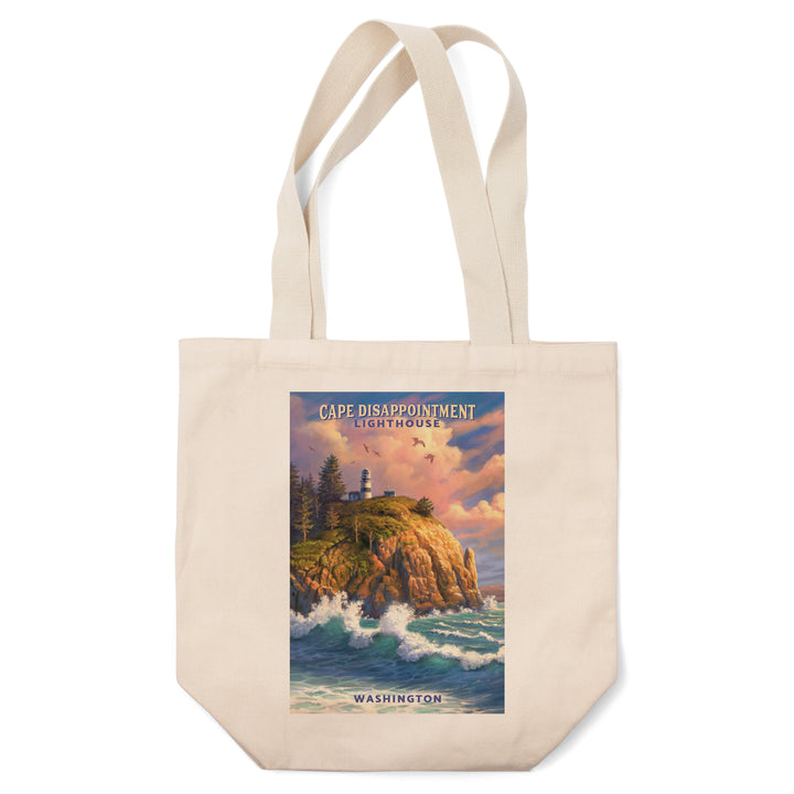 The Columbia-Pacific Coast, Washington, Cape Disappointment Lighthouse, Oil Painting, Tote Bag