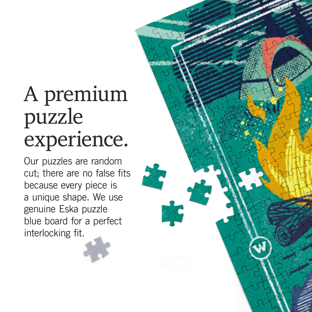 White Salmon, Washington, Lake Life Series, Collage, Landscape With Mountain, 1000 Piece Jigsaw Puzzle