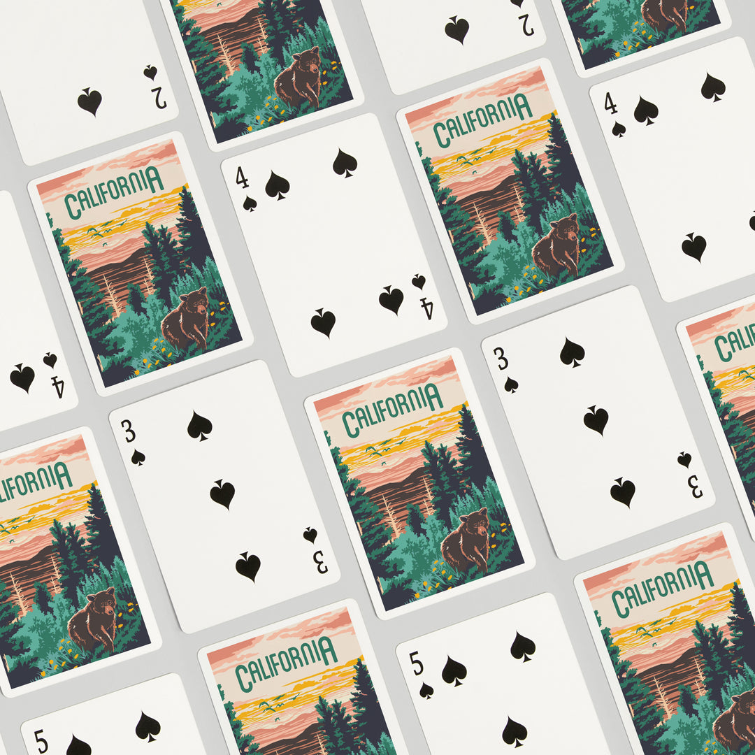 Playing Cards, California, Explorer Series, Bear, 52 Card Deck with Jokers in Box, Unique Art