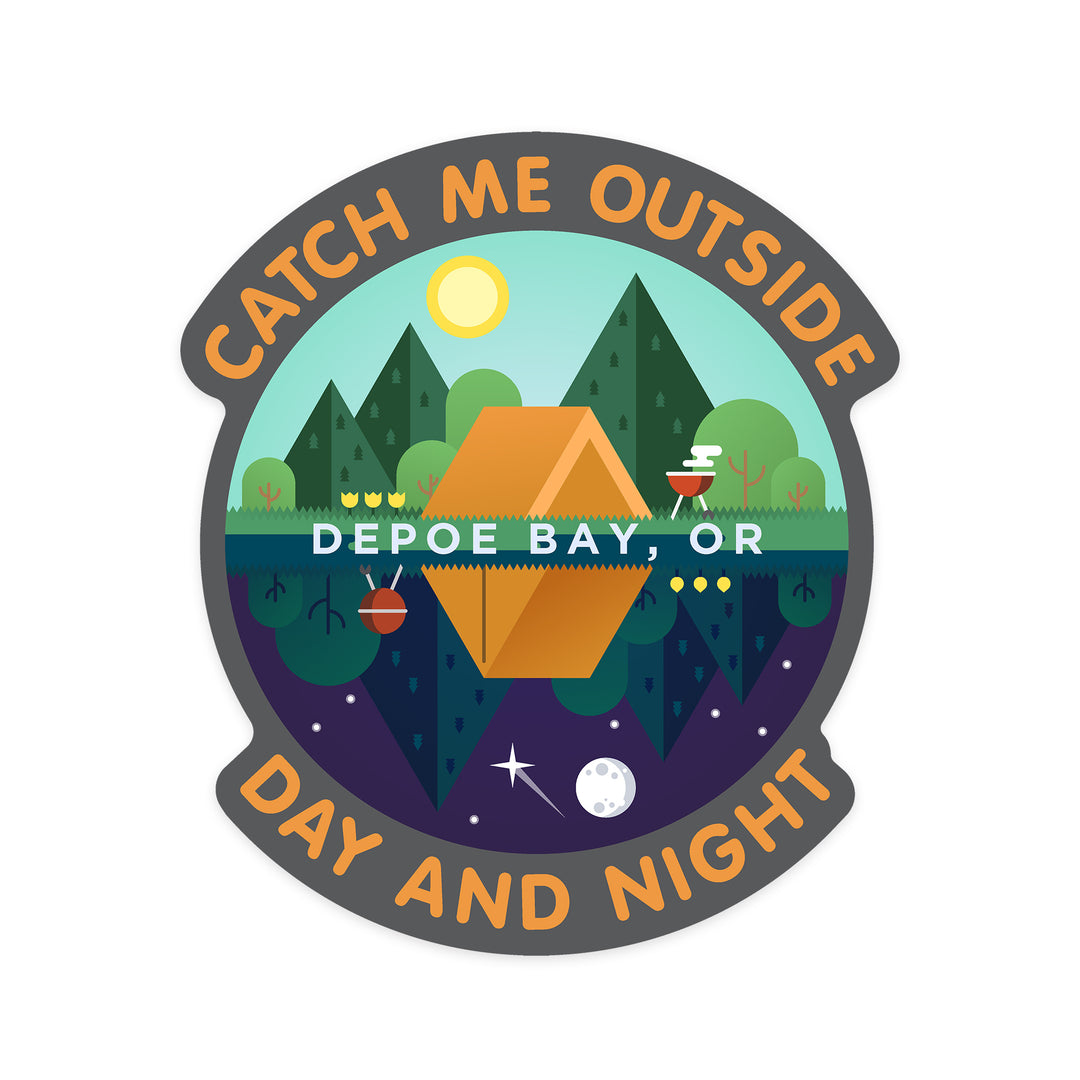Depoe Bay, OR, Catch me outside, Contour, Vinyl Sticker