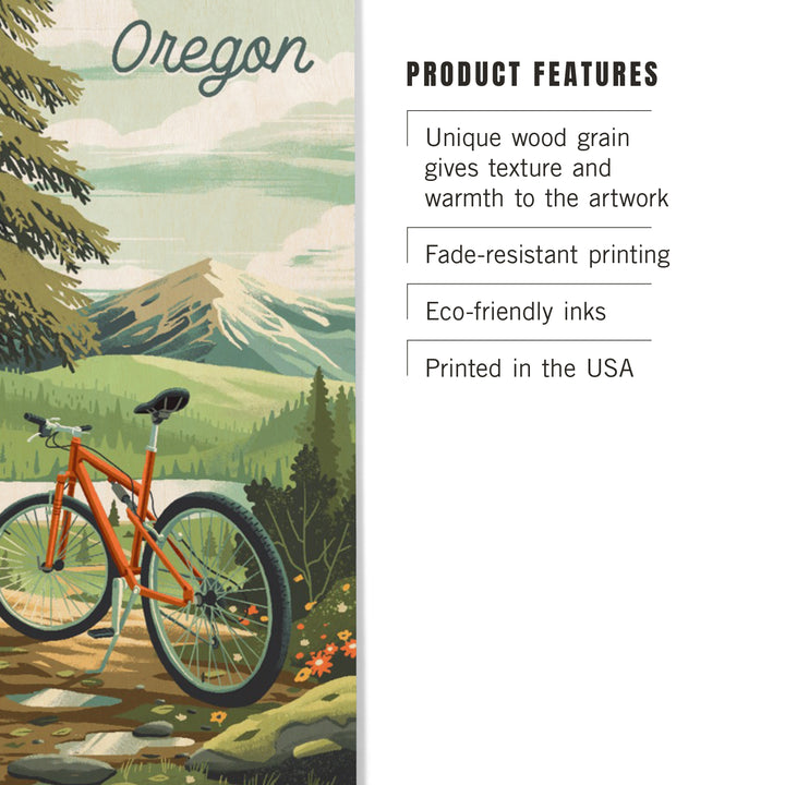 Oregon, Off To Wander, Cycling with Mountains wood signs and postcards