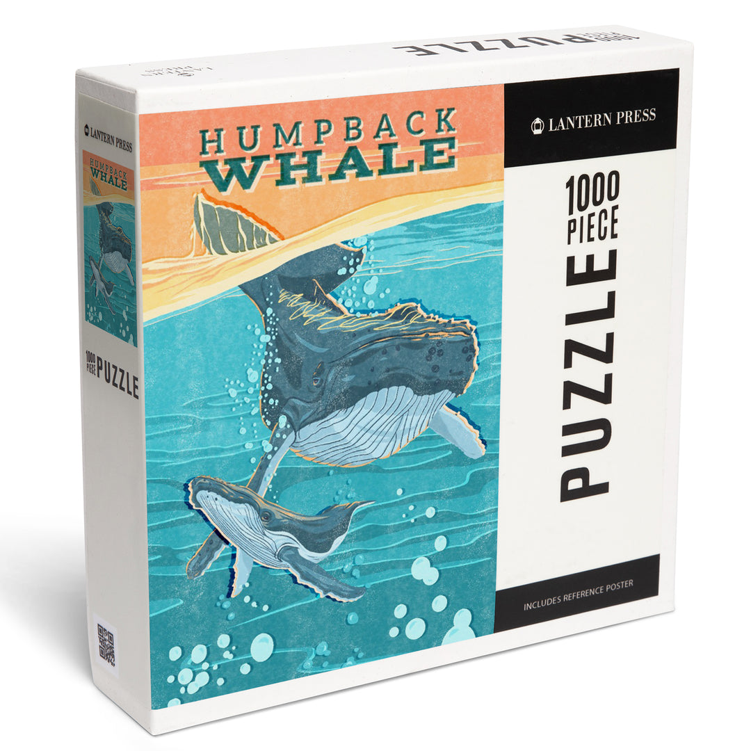 Humpback Whale, Vintage Print Press, 1000 Piece Jigsaw Puzzle