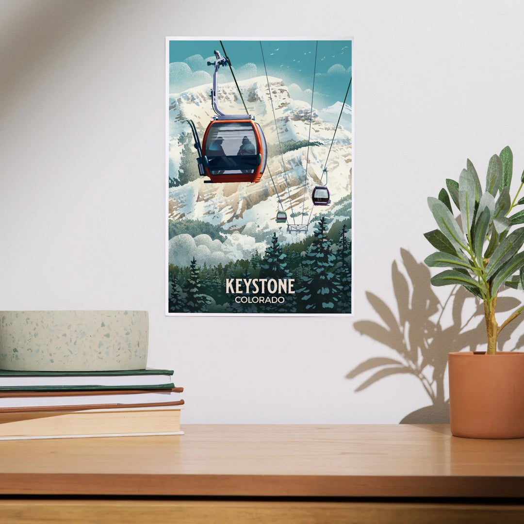 Keystone, Colorado, Lithograph, Gondola, Art & Giclee Prints