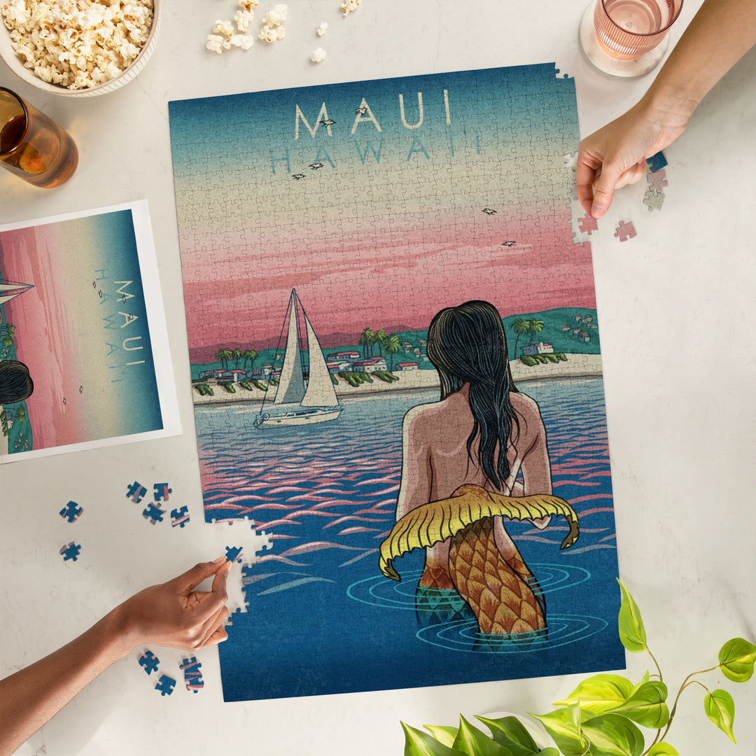 Maui, Hawaii, Mermaid and Beach, 1000 Piece Jigsaw Puzzle