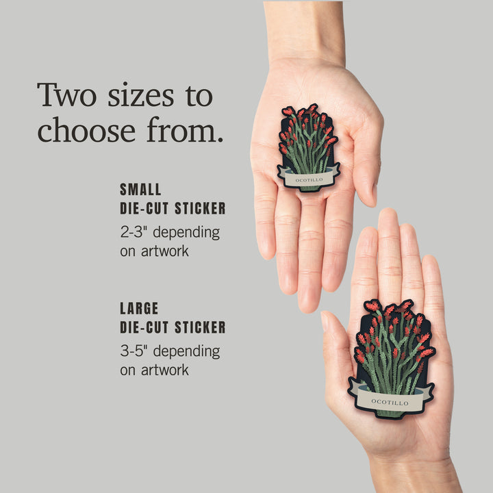 Vintage Flora Noir, Ocotillo, Vinyl Sticker