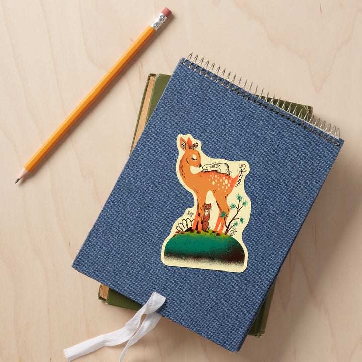 Midcentury, Whitetail Deer, Vinyl Sticker