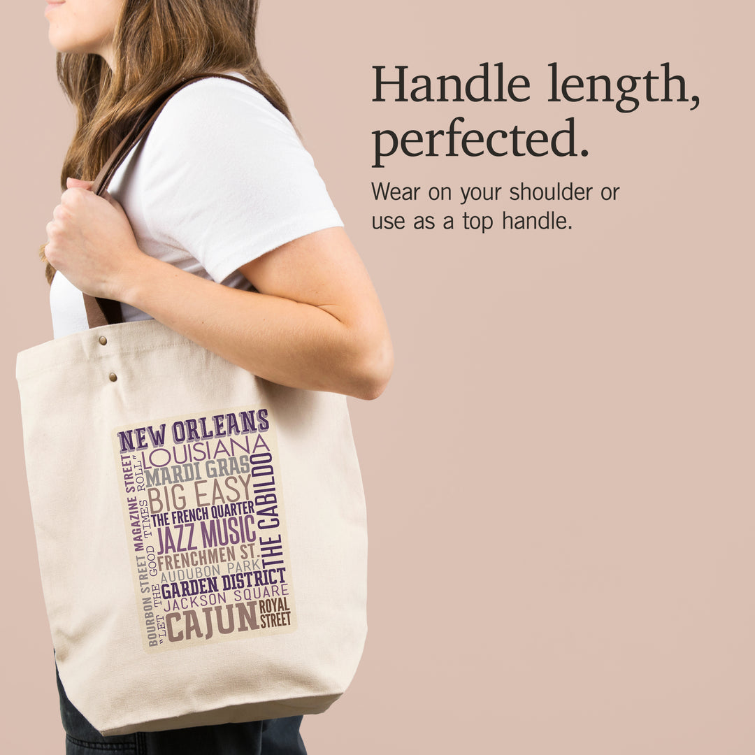 New Orleans, Louisiana, Typography, Contour, Deluxe Tote