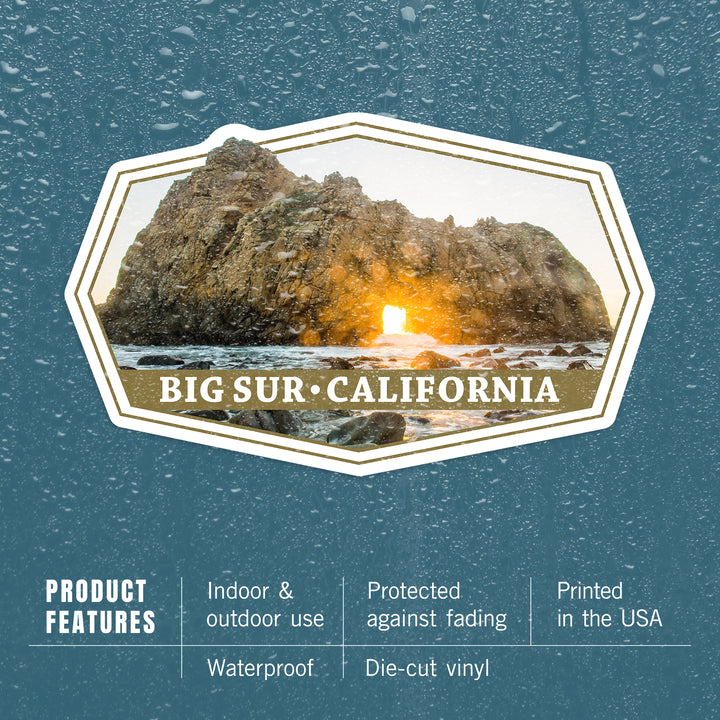 Big Sur, California, Pfieffer Beach Rock Formation, Contour, Vinyl Sticker