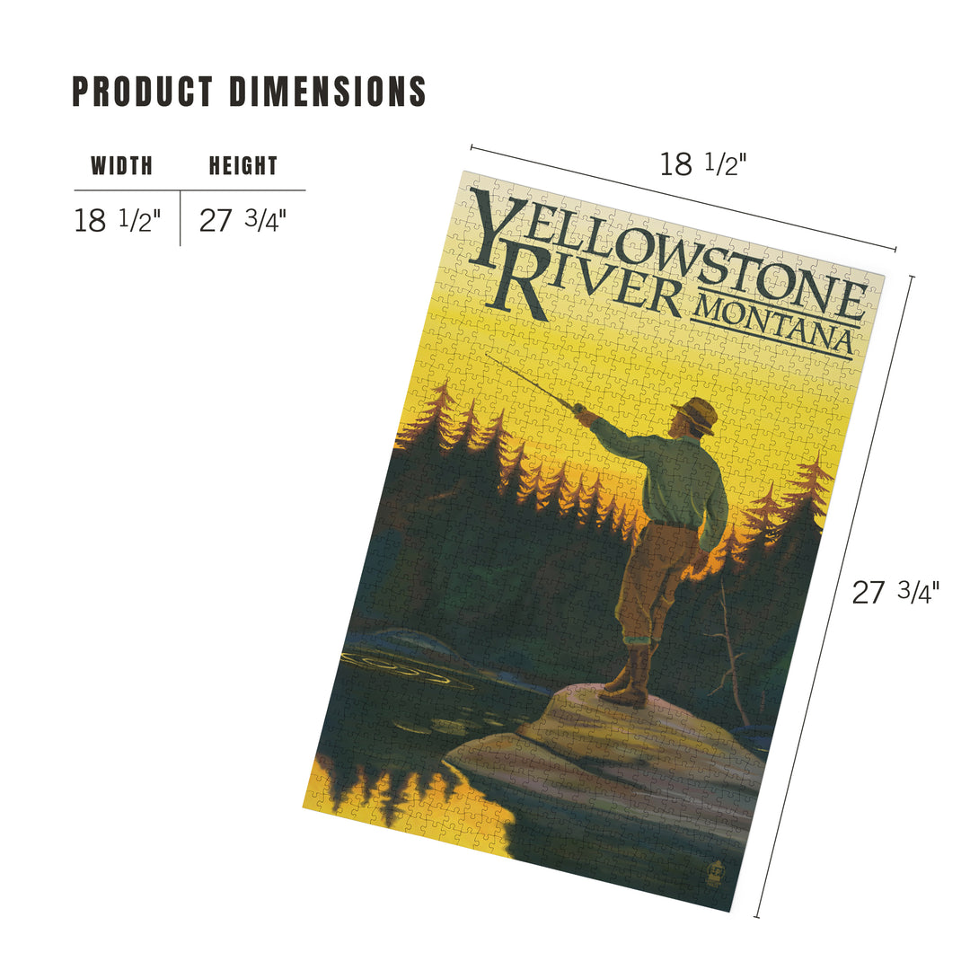 Yellowstone River, Montana, Fly Fishing Scene, Jigsaw Puzzle