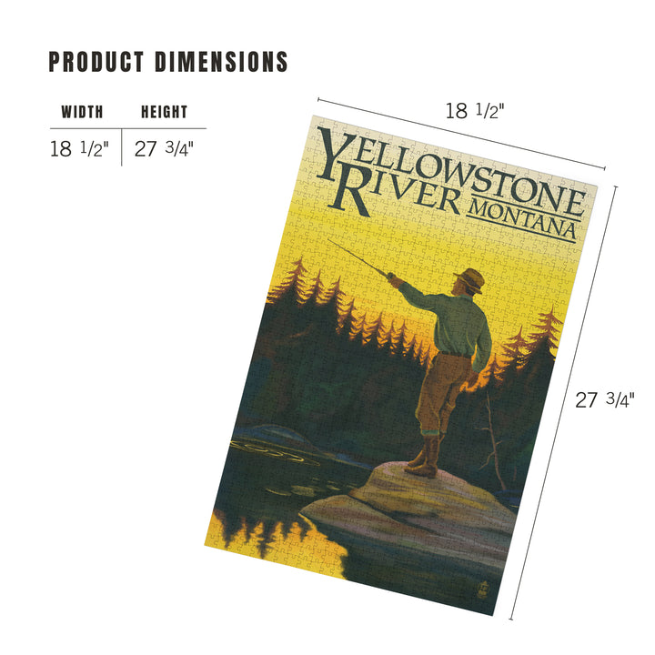 Yellowstone River, Montana, Fly Fishing Scene, Jigsaw Puzzle