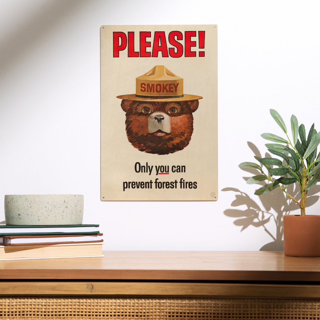 Smokey Bear Vintage Poster, Only You Can Prevent, Wood Sign and Postcards