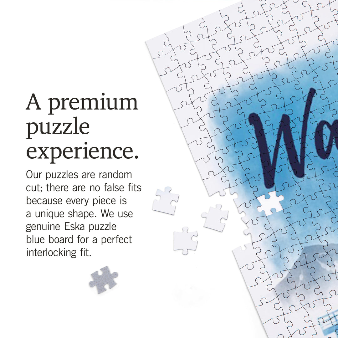 Washington, Watercolor, Ferry, Jigsaw Puzzle