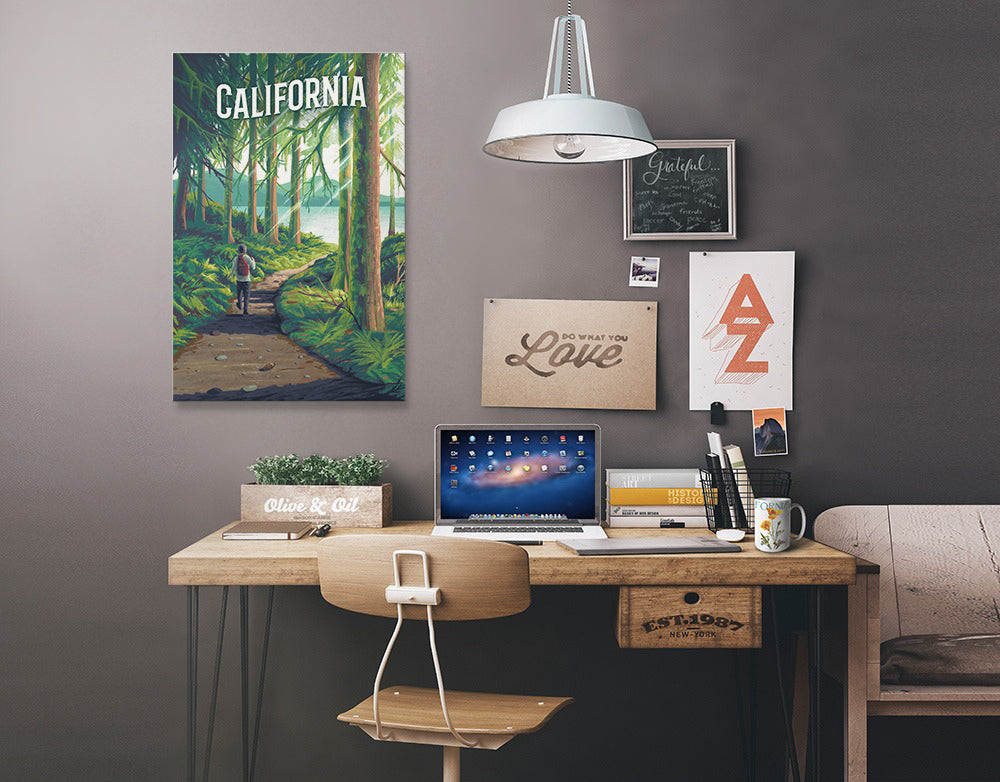 California, Walk In The Woods, Day Hike, Stretched Canvas