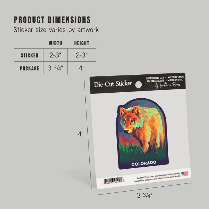 Colorado, Vivid, Gray Wolf, Vinyl Sticker