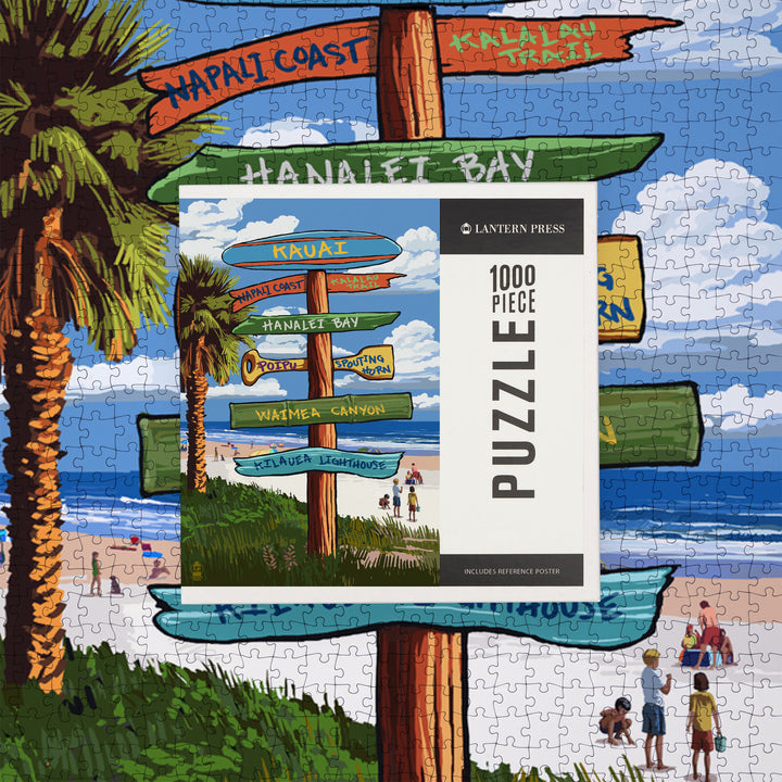 Kauai, Hawaii, Destinations Sign, Jigsaw Puzzle