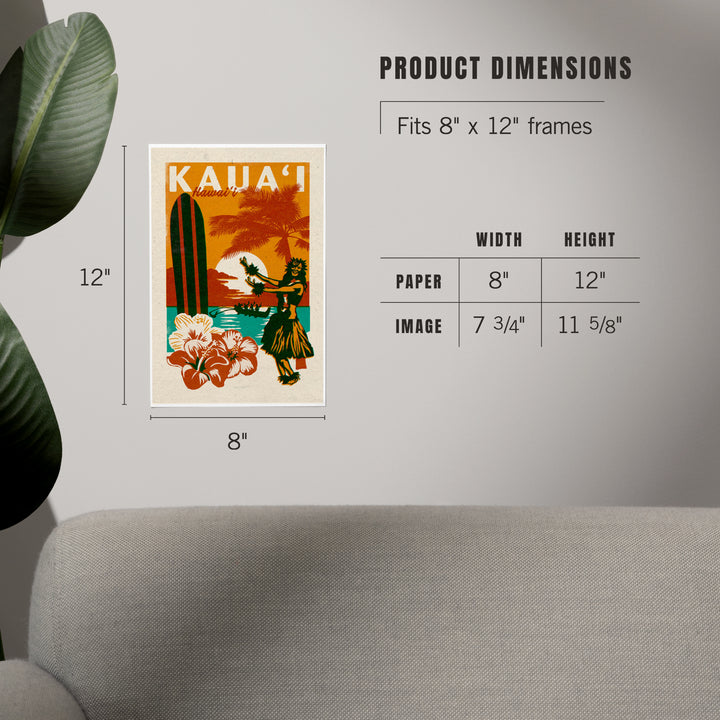 Kauai, Hawaii, Woodblock, Art & Giclee Prints
