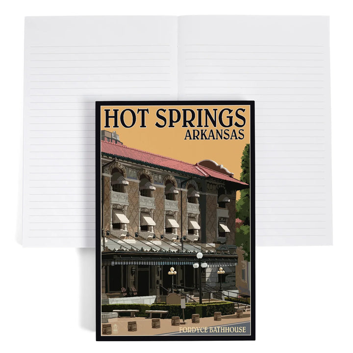 Lined 6x9 Journal, Hot Springs National Park, Arkansas, Fordyce Bathhouse, Lay Flat, 193 Pages, FSC paper