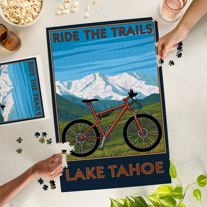 Lake Tahoe, California, Ride the Trails, Mountain Bike, Jigsaw Puzzle