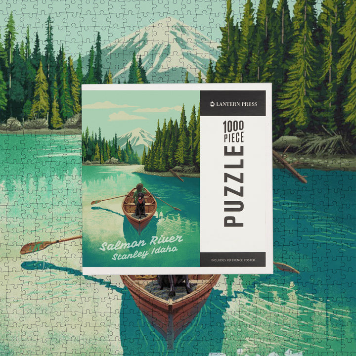 Stanley, Idaho, Salmon River, Quiet Explorer, Boating, Mountain, 1000 Piece Jigsaw Puzzle