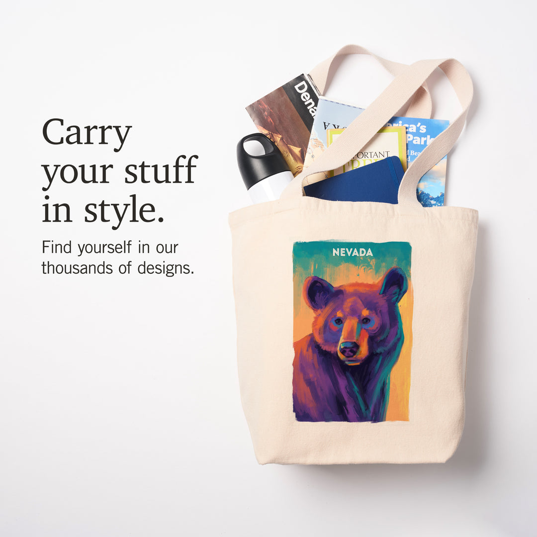 Nevada, Vivid, Black Bear, Tote Bag