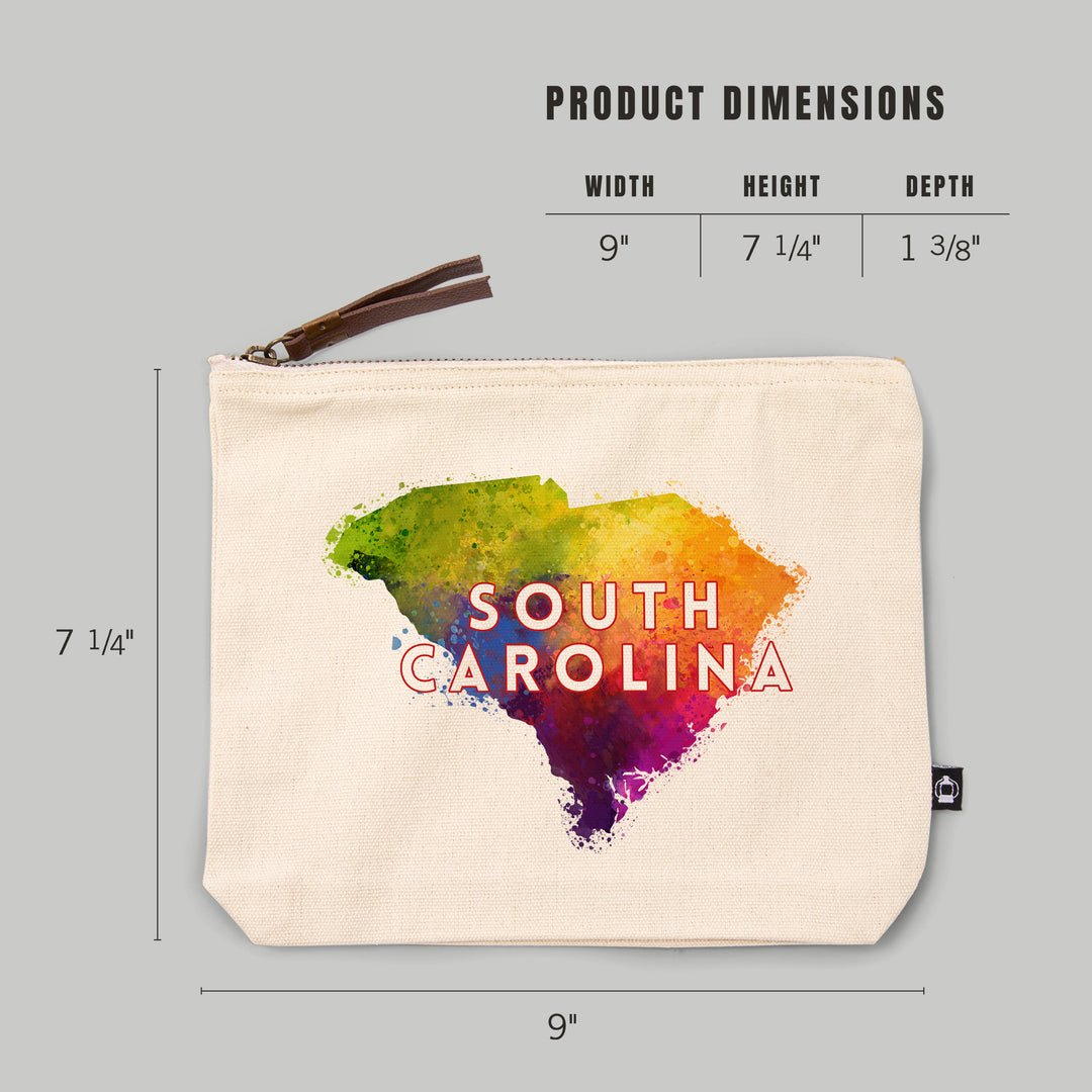 South Carolina, State Abstract Watercolor, Contour, Lantern Press Artwork, Accessory Go Bag