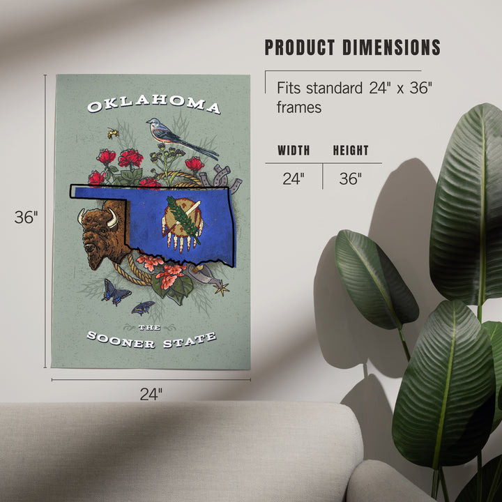 Oklahoma, State Treasure Trove, The Sooner State, Art & Giclee Prints
