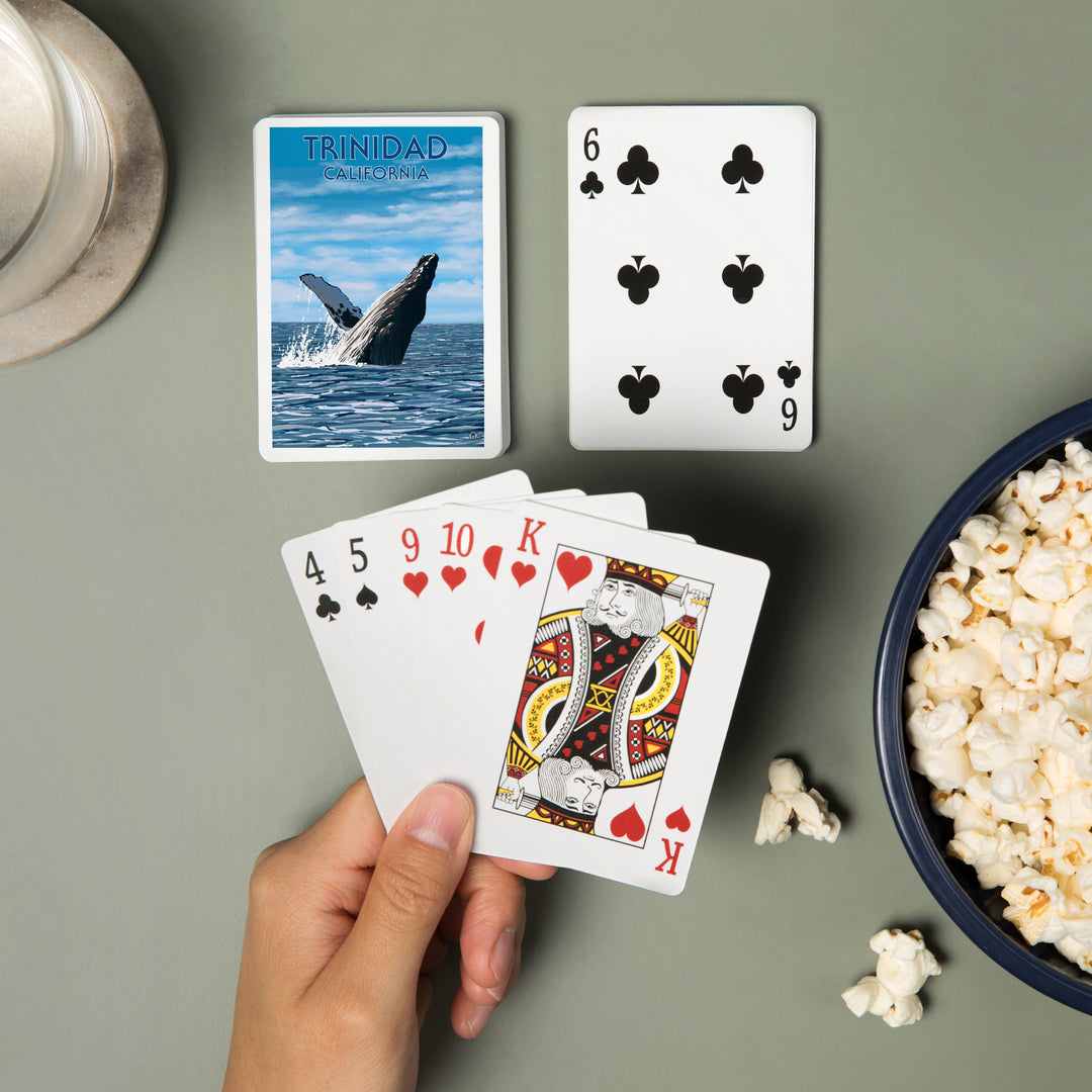 Playing Cards, Trinidad, California, Humpback Whale, 52 Card Deck with Jokers in Box, Unique Art