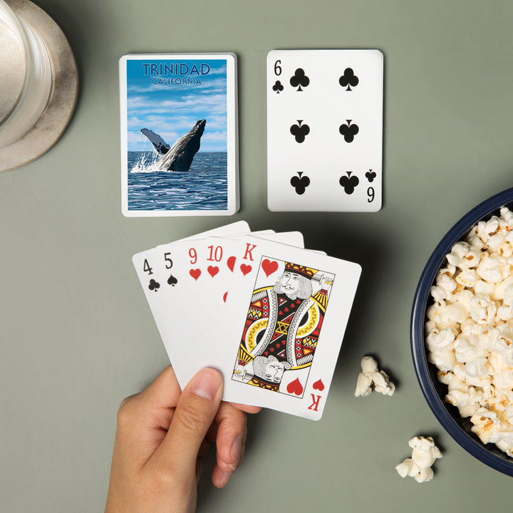 Playing Cards, Trinidad, California, Humpback Whale, 52 Card Deck with Jokers in Box, Unique Art