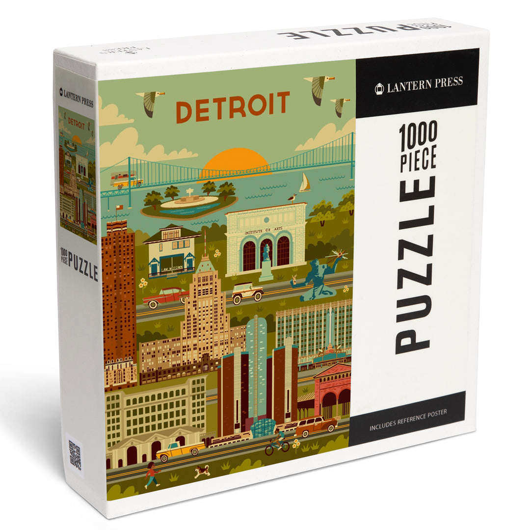 Detroit, Michigan, Geometric, 1000 Piece Jigsaw Puzzle