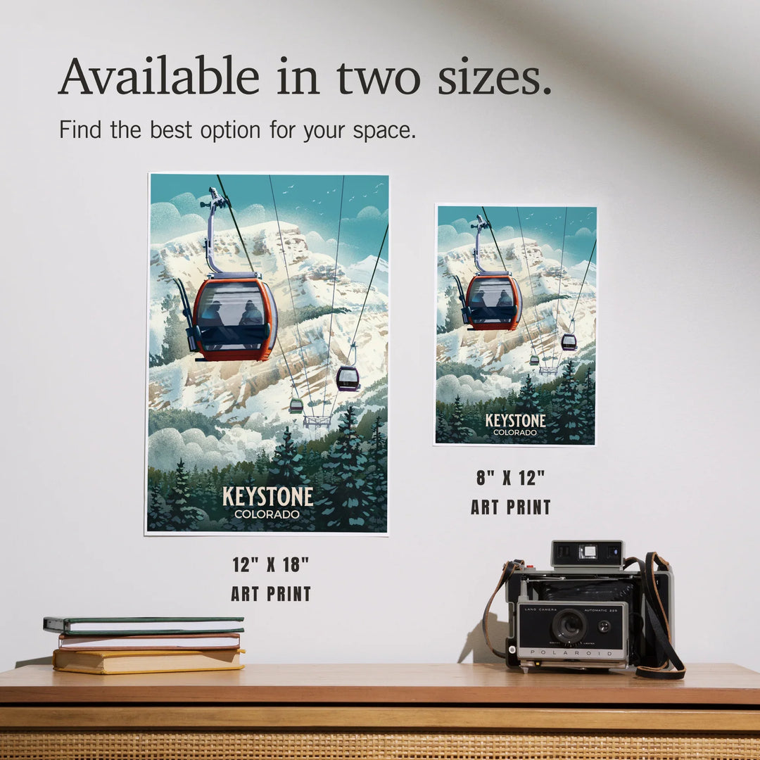 Keystone, Colorado, Lithograph, Gondola, Art & Giclee Prints