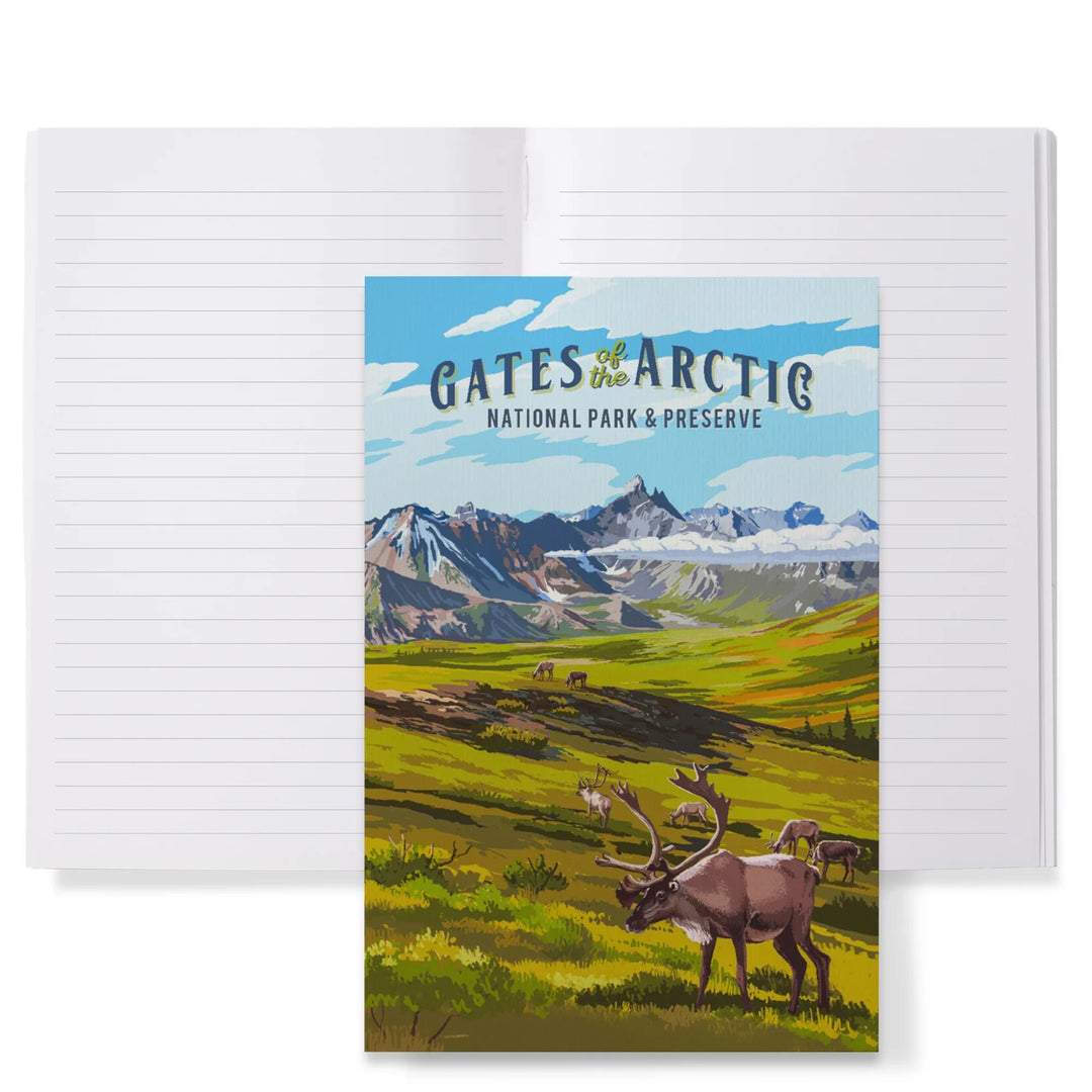 Lined 6x9 Journal, Gates of the Arctic National Park and Preserve, Alaska, Painterly National Park Series, Lay Flat, 193 Pages, FSC paper