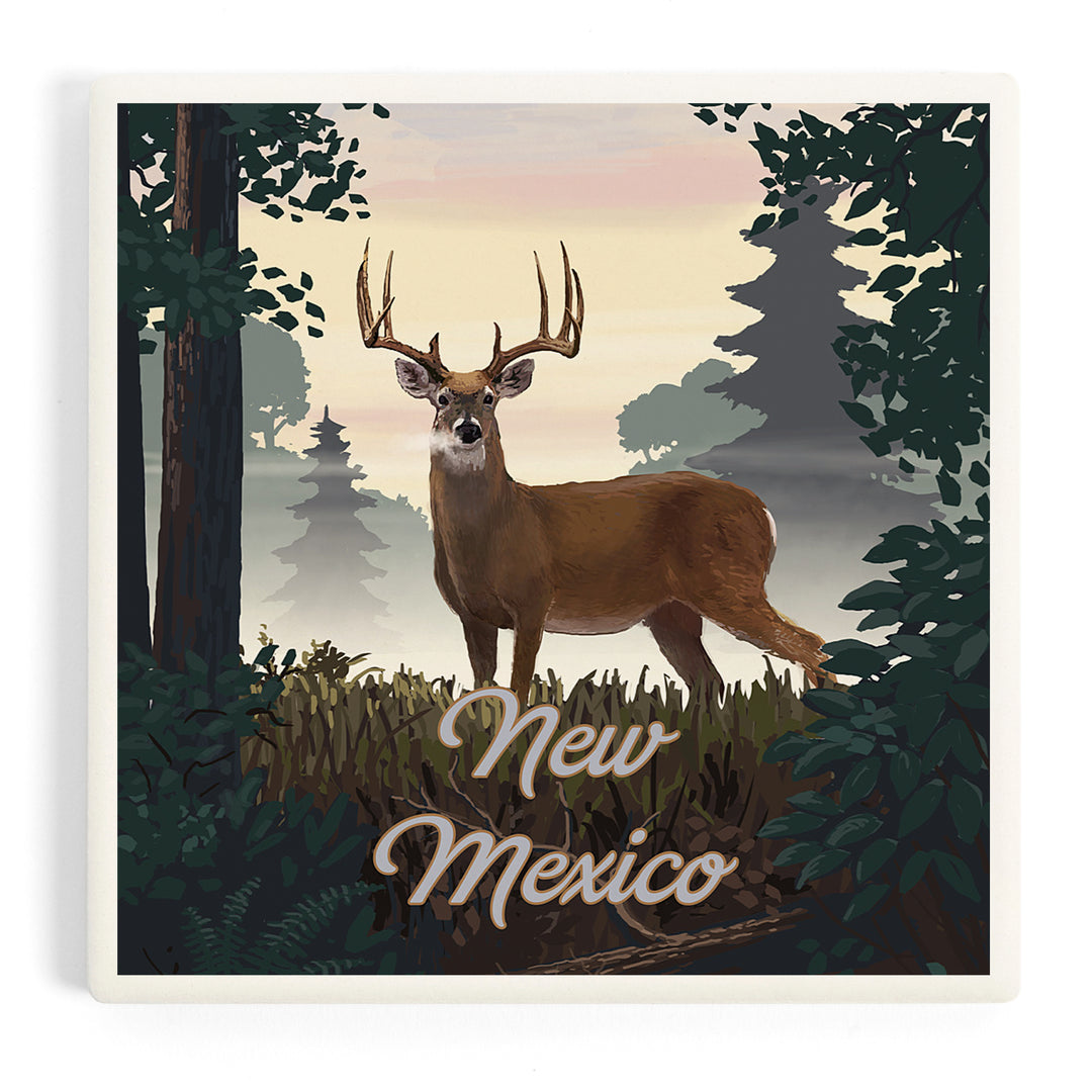 New Mexico, Painterly, Deer and Sunrise, Coasters