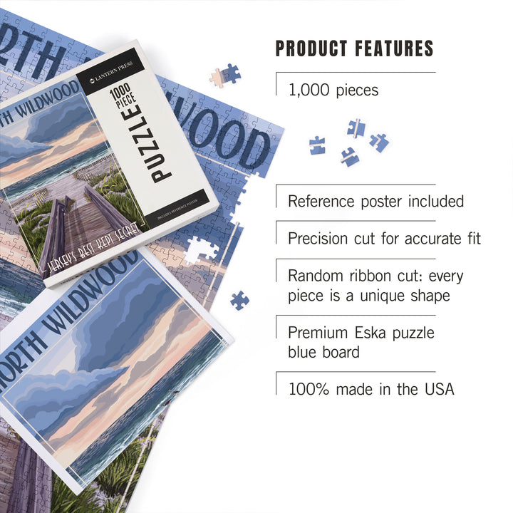 North Wildwood, New Jersey, Beach Boardwalk Scene, 1000 Piece Jigsaw Puzzle