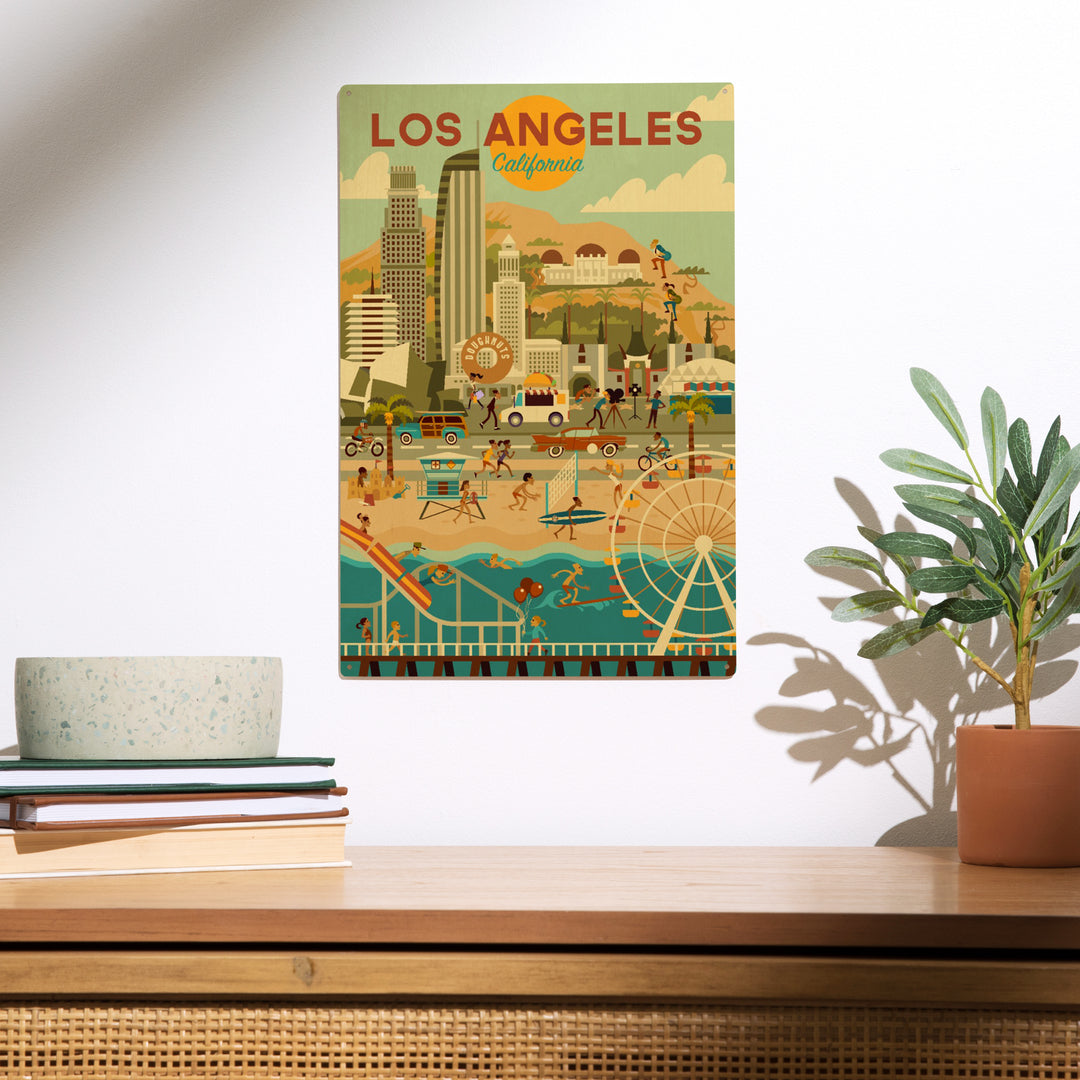 Los Angeles, California, City of Angels, Wood Sign and Postcards